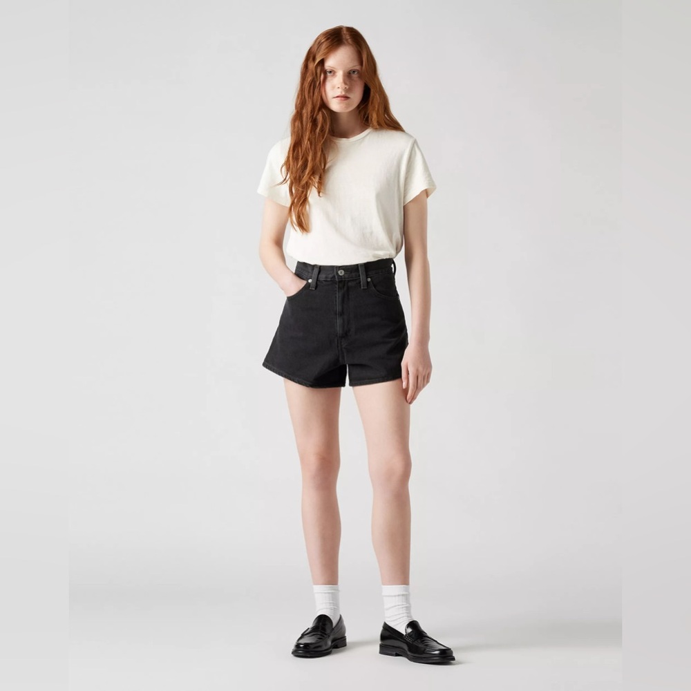 NWT Levi’s High Waisted Mom Women’s Shorts Black 32 - Picture 2 of 10